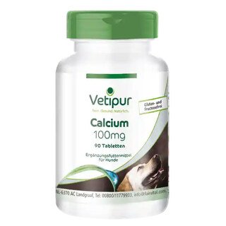 Calcium 100 mg aus Calciumcitrat - Vetipur - 90 Tabletten/