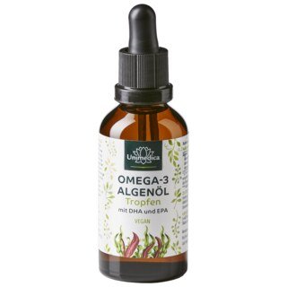 Vegane Omega 3 Algenöl Tropfen - mit DHA und EPA - 50 ml - von Unimedica/