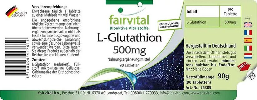 L-Glutathion 500 mg - 90 Tabletten
