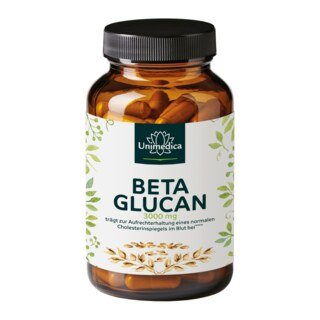 Beta Glucan - 70 % Polysaccharide aus Hafer - 3000 mg Beta Glucan pro Tagesdosis (6 Kapseln) - 90 Kapseln - von Unimedica