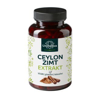 Ceylon Cinnamon Extract 10:1 - 190 mg per daily dose (1 capsule) - 120 capsules - by Unimedica/