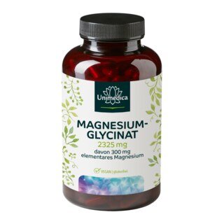 Magnesium glycinate- with 300 mg pure magnesium per daily dose - 180 capsules - from Unimedica/