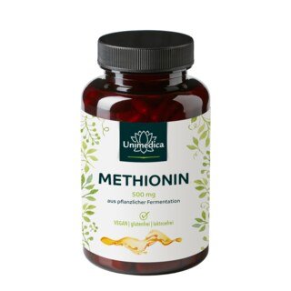 Methionin - 500 mg aus Fermentation - 120 Kapseln - von Unimedica Methionin - 500 mg aus Fermentation - 120 Kapseln - von Unimedica