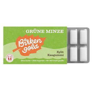 Xylit - Kaugummi grüne Minze - Birkengold - 12 Dragees