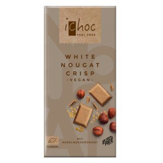 White Nougat Crisp Schokolade Bio - iChoc - 80 g