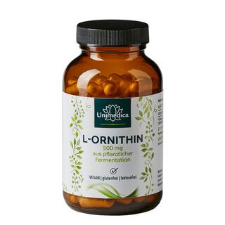 L-Ornithin - 500 mg pro Tagesdosis (1 Kapsel) - 120 Kapseln - von Unimedica/