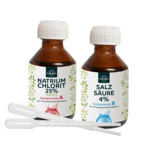 Natriumchlorit 25 % + Salzsäure 4 % - Set 2 x150 ml - von Unimedica