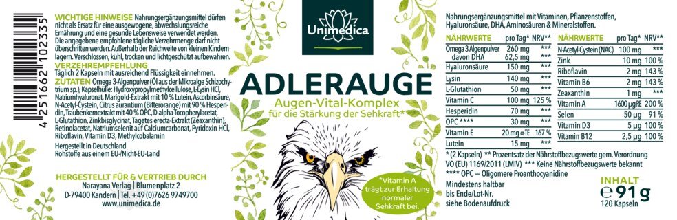 Adlerauge  120 capsules  from Unimedica