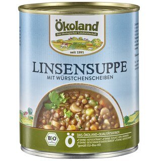 Linsensuppe mit Würstchenscheiben bio - Ökoland - 800 g/