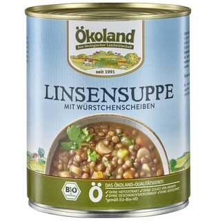 Linsensuppe mit Würstchenscheiben bio - Ökoland - 800 g