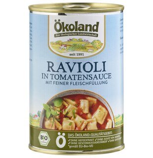 Ravioli in Tomatensauce mit feiner Fleischfüllung bio - Ökoland - 400 g/