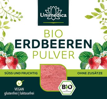 Bio Erdbeeren Pulver - naturrein - 100g - vegan -  von Unimedica