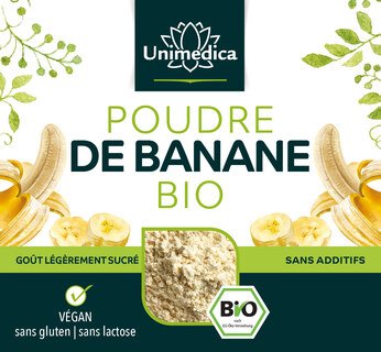 Poudre de banane BIO - naturel - 250 g - végan - par Unimedica