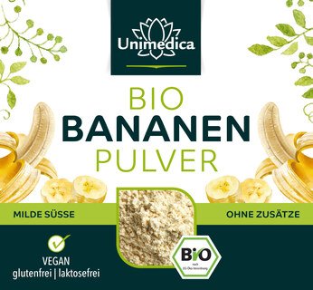 Bio Bananen Pulver - naturrein - milde Süße - 250 g - vegan - von Unimedica