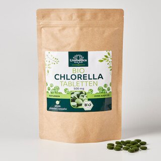 Chlorella BIO - 500 comprimés contenant chacun 500 mg de poudre de chlorella pure - testée en laboratoire et naturelle - par Unimedica