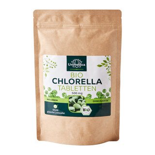 Bio Chlorella - 500 Tabletten mit je 500 mg reinem Chlorella Pulver -  laborgeprüft und naturrein - von Unimedica/