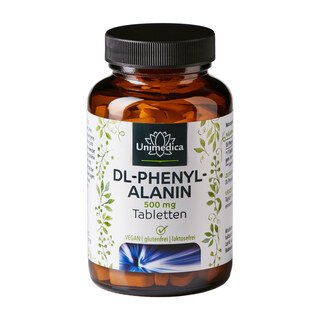 DL-Phenylalanin 100 Tabletten - 500 mg pro Tagesdosis - von Unimedica