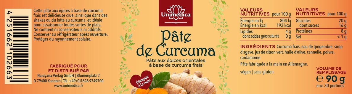 Pâte de curcuma - 90g - par Unimedica