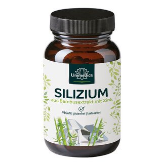Silizium aus Bambus mit Zink - 250 mg  und 3 mg pro Tagesdosis - 60 Kapseln - von Unimedica