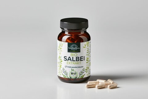 Bio Salbei Extrakt - 1200 mg pro Tagesdosis und 12 mg Rosmarinsäure - 120 Kapseln - von Unimedica