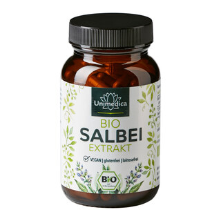 Bio Salbei Extrakt - 1200 mg pro Tagesdosis und 12 mg Rosmarinsäure - 120 Kapseln - von Unimedica/
