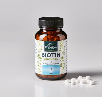 Biotin - 10.000µg Vitamin B7 - 365 Tabletten - von Unimedica