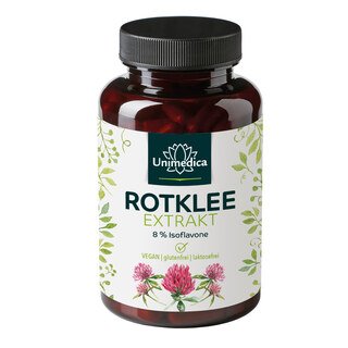 Rotklee Extrakt - 8 % Isoflavone - 500mg Tagesdosis - mit Hopfen - hochdosiert - von Unimedica/