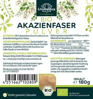 Bio Akazienfaser Pulver - 180 g - von Unimedica