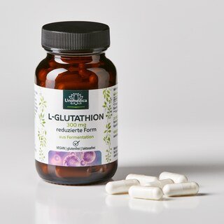 L-Glutathion reduziert - 300 mg, hochdosiert, aus natürlicher Fermentation, 60 Kapseln - von Unimedica