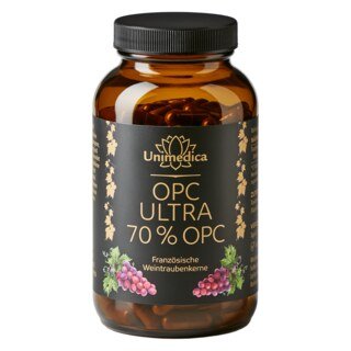 OPC Ultra - mit 600 mg reinem OPC Gehalt pro Tagesdosis - aus Wasserextraktion - 240 Kapseln - von Unimedica/