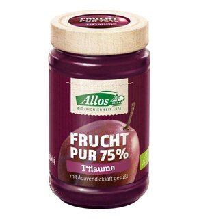 Fruchtaufstrich Pflaumen - Frucht Pur 75 % Bio - Allos - 250 g/