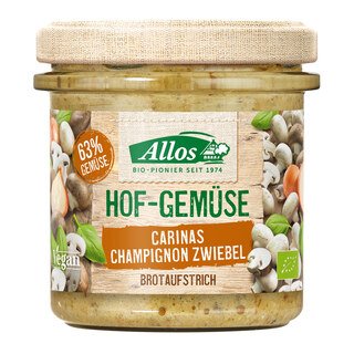 Hof-Gemüse Carinas Champignon Zwiebel Brotaufstrich Bio - Allos - 135 g