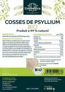 Poudre de cosse de psyllium BIO - par Unimedica