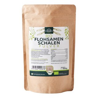 Bio Flohsamenschalen - 99 % Naturreinheit - Premiumqualität - 500 g Pulver - von Unimedica/