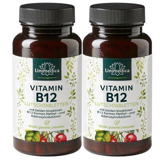 Set de 2 Pastilles de vitamine B12 - 100 comprimés à sucer - Unimedica