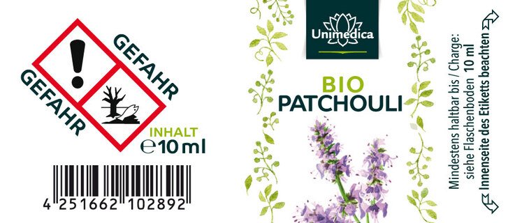 Bio Patchouli - Ätherisches Öl - 10 ml - von Unimedica