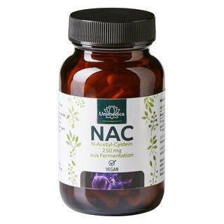 NAC - N-Acetyl-Cystein aus natürlicher Fermentation - 250 mg pro Tagesdosis (1 Kapsel) - 90 Kapseln - von Unimedica/