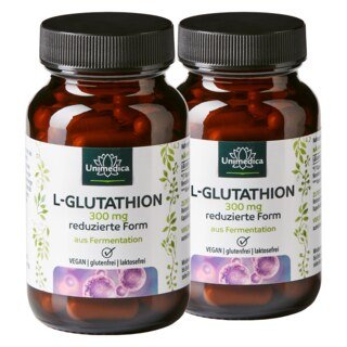 2er-Sparset: L-Glutathion reduziert - 300 mg, hochdosiert, aus natürlicher Fermentation, 2 x 60 Kapseln - von Unimedica/ 2er-Sparset: L-Glutathion reduziert - 300 mg, hochdosiert, aus natürlicher Fermentation, 2 x 60 Kapseln - von Unimedica/