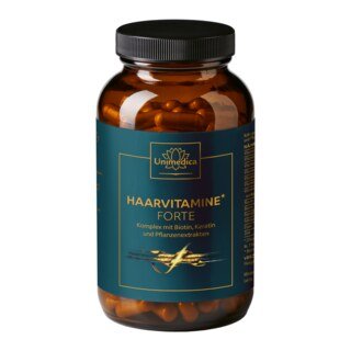 Haarvitamine forte - Komplex mit Vitaminen und Keratin - 180 Kapseln - von Unimedica/