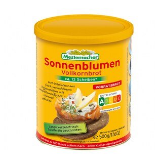 Sonnenblumen Vollkornbrot 12 x 500 g Dosen von Mestemacher/