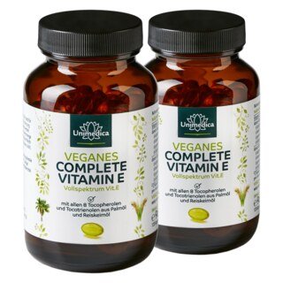 2er-Sparset: 2x Vitamin E - Veganes Complete - 237 mg pro Tagesdosis - 2 x 120 Kapseln - von Unimedica/ 2er-Sparset: 2x Vitamin E - Veganes Complete - 237 mg pro Tagesdosis - 2 x 120 Kapseln - von Unimedica/