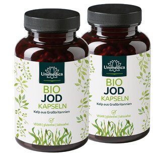 Double saver pack: Organic Iodine Capsules - 150 µg natural iodine from Islandic kelp brown algae - 730 capsules - from Unimedica/