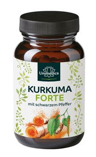 Kurkuma FORTE - mit schwarzem Pfeffer - 90 Kapseln - von Unimedica/