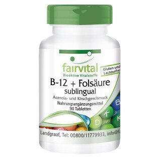 B-12 + Folsäure sublingual - 90 Tabletten/