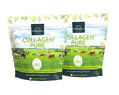 Double saver pack: Collagen Pure  collagen protein - from LIAF-certified pasture and grass feeding - 2 x 450 g powder - from Unimedica