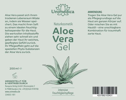 Aloe Vera Gel - 200ml - Naturkosmetik - von Unimedica