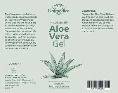 Gel d'aloe vera - cosmétique naturelle - 200 ml - de Unimedica