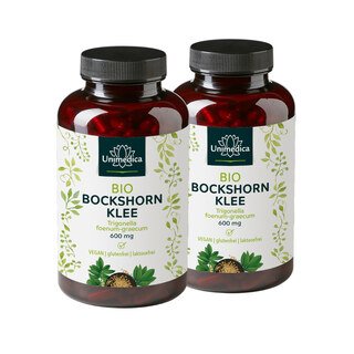 2er-Sparset: Bio Bockshornklee - 600 mg - hochdosiert - 2 x 180 Kapseln - von Unimedica/