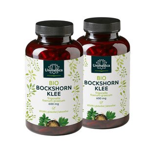 2er-Sparset: Bio Bockshornklee - 600 mg - hochdosiert - 2 x 180 Kapseln - von Unimedica