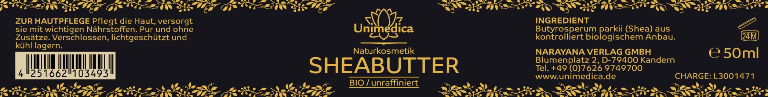Bio Sheabutter - unraffiniert - 50 ml - von Unimedica